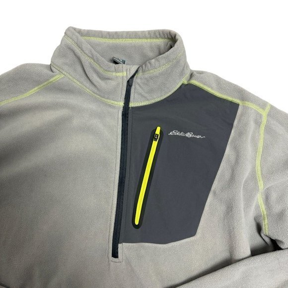 Eddie Bauer Mens Size‎ XLT Gray FLeece Half Zip Long Sleeve Sweater - Picture 2 of 6